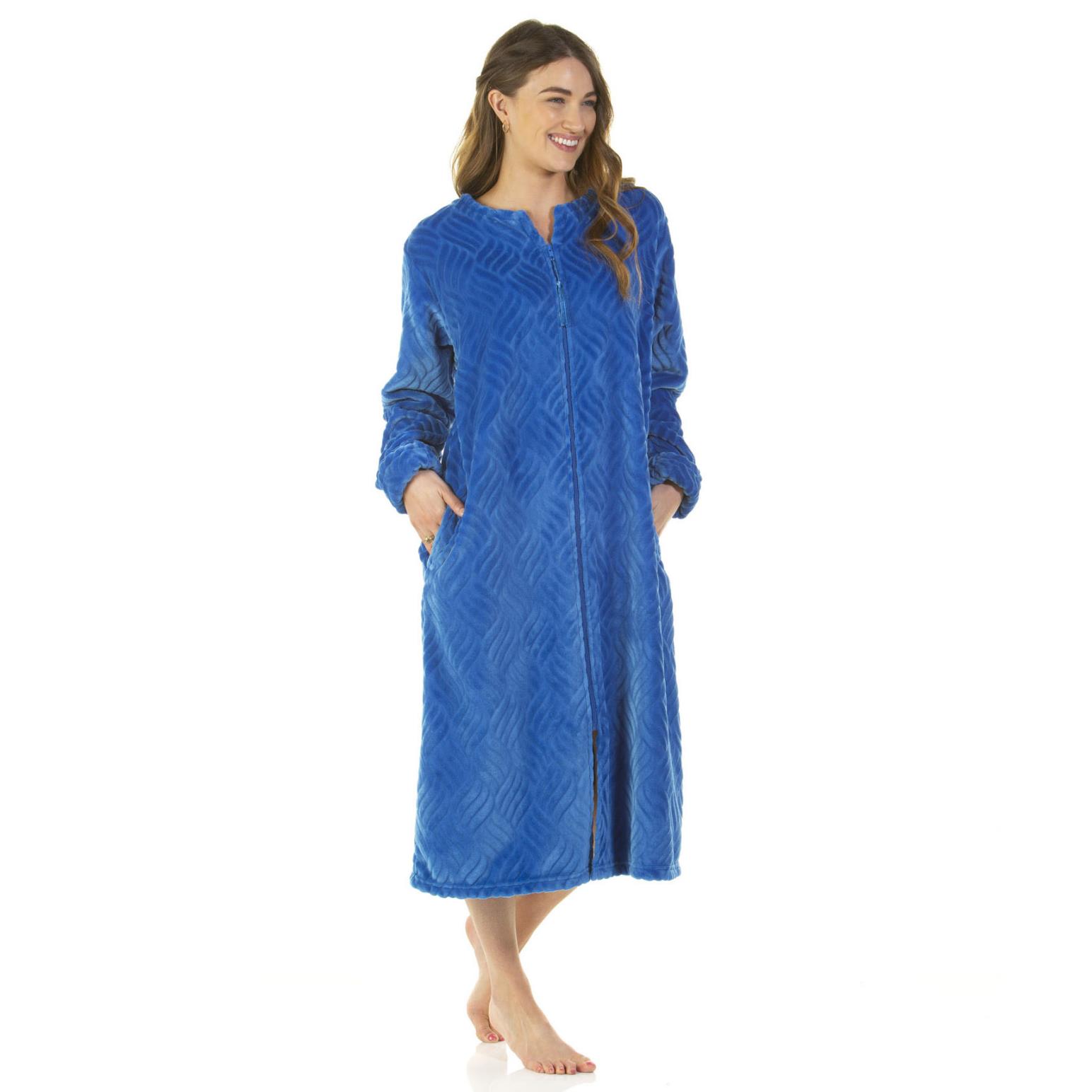 La Marquise Midnight Tulip Zip Through Robe